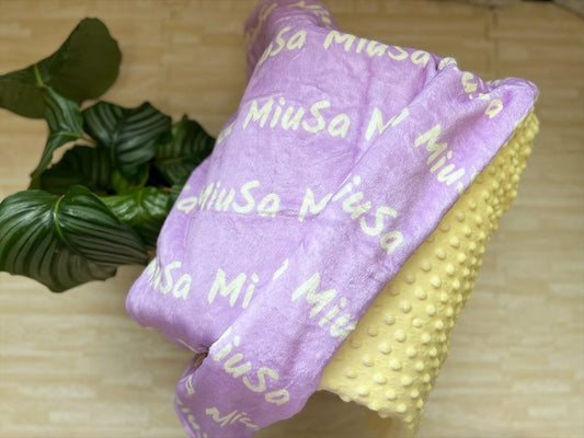 Personalized name minky dimple dot blanket