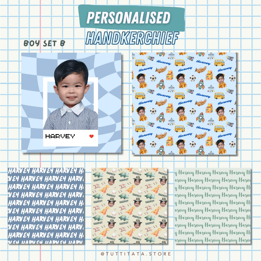個人化客製化頭像毛巾仔- 男仔款 Set B