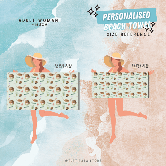 客製化頭像毛巾- 兔兔款 (橙)