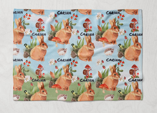 客製化抱枕被- 名字系列- 兔兔