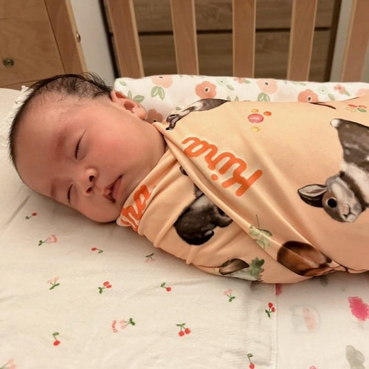 客製化名字彈性包被- 兔兔款 (橙色)