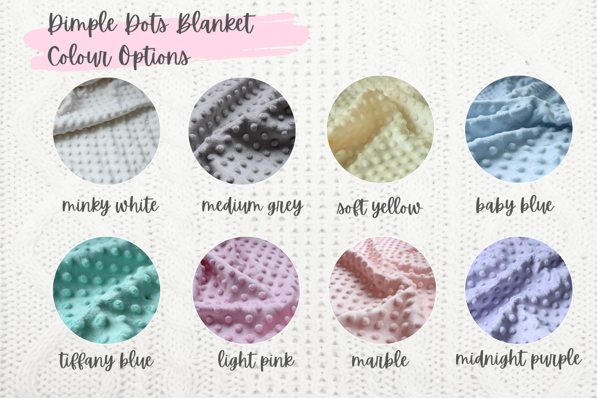 Personalized name minky dimple dot blanket