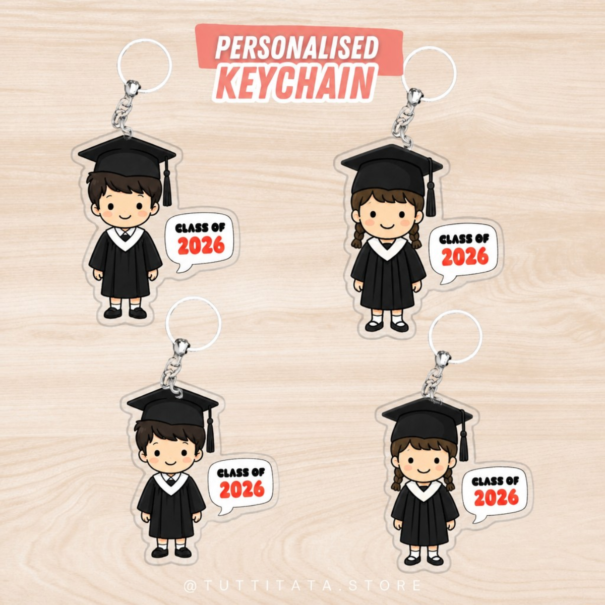 Graduation gift - Personalized keychain